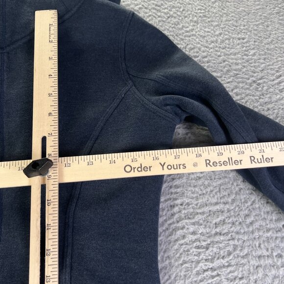 Lululemon Karmacollected Jacket Womens 4 Heather Blue Zip Cotton Fleece Preppy - Picture 5 of 9